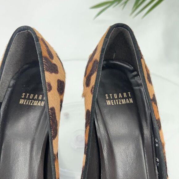 Stuart Weitzman Pumps Women's Size 8.5 M Brown Pony Hair Wedge Slip On Shoes - Picture 13 of 15